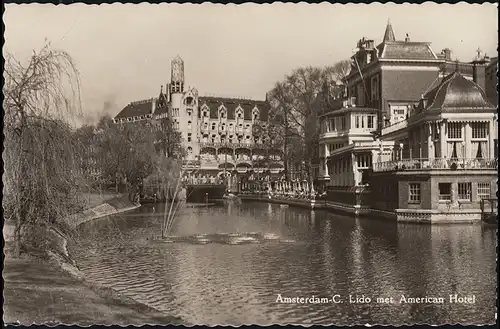 Firmenlochung/Perfin K.auf 622 Juliana auf AK American-Hotel AMSTERDAM 6.5.