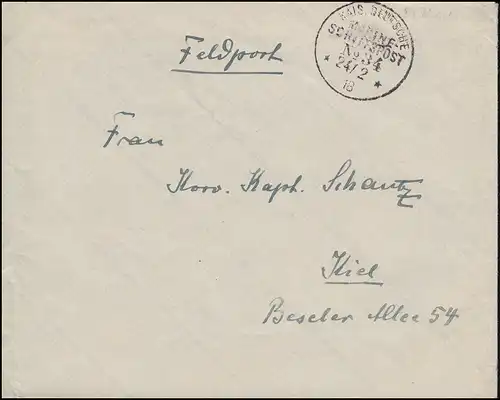 DEUTSCHE MARINE-SCHIFFSPOST No 34 - 24.2.1918 SMS Karlsruhe auf Feldpostbrief