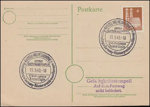 Erstes Deutschlandtreffen Club d´Echanges Armorique KASSEL-WILHELMSHÖHE 19.9.48