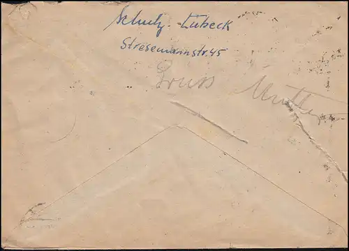 Union monétaire - 10eme année - Conseil de contrôle I+II sur lettre LÜBECK 23.6.48