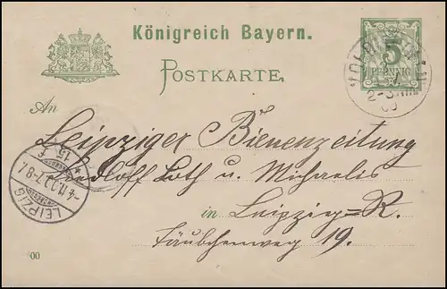 Carte postale P 50/01 avec DV: 00 au journal d'abeilles de Leipzig LEIPZIG 4.11.00.00