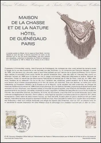 Collection Historique: Maison de la Chasse et de La Nature Museum Paris 24.10.81