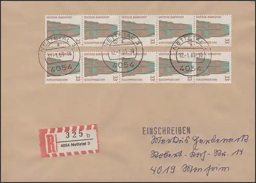 1399 SWK 33 Pf. - zwei 5er-Streifen mit Nr. auf portogerechtem R-FDC