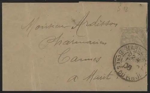 France: Streifband 1 C., Marseille 1906