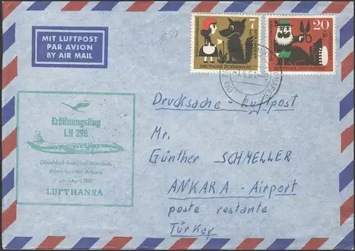 Eröffnungsflug LH 298 Düsseldorf-Frankfurt-Ankara am 01.04.1961