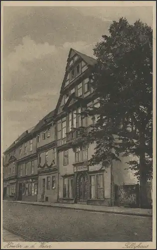 Ansichtskarte Höxter an der Weser: Tillyhuas, Höxter 26.8.1916 