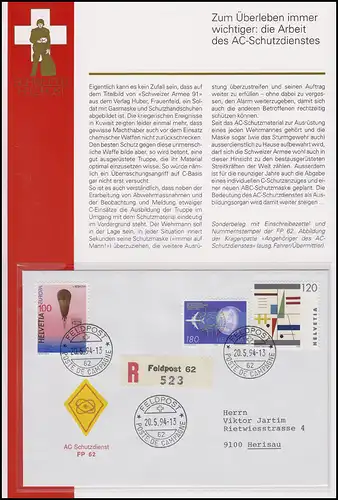 Feldpost Schweiz AC Schutzdienst FP 62 - FELDPOST POSTE DE CAMPAGNE 62 - 20.5.94