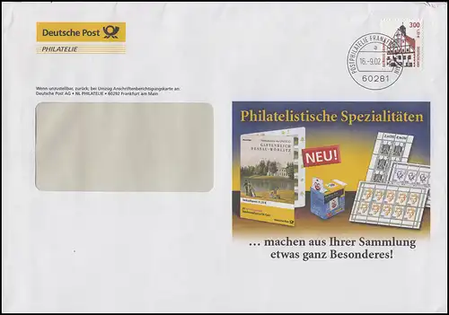 2141 SWK Rathaus Grimma 300 Pf EF Werbe-Brief Spezialitäten FRANKFURT 16.9.02