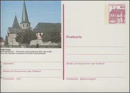 P138-r6/095 6400 Fulda/Hessen, Église du Michaeli **