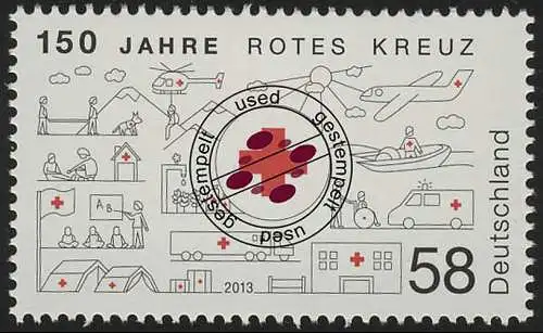 2998 Rotes Kreuz, gestempelt O