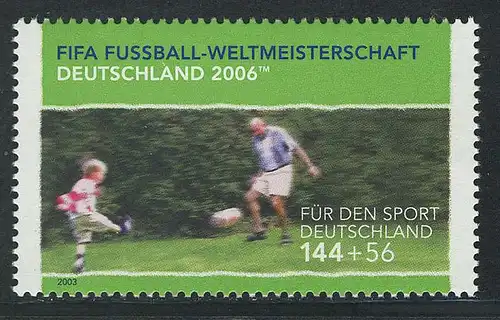 2328 Sporthilfe 144+56 C Fußball-WM Zusammenspiel **