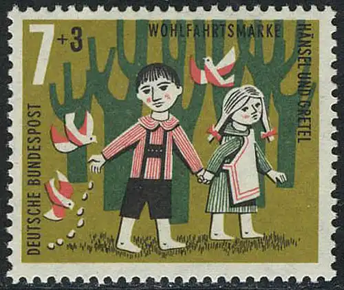 369 Wohlfahrt Brüder Grimm 7+3 Pf Hänsel und Gretel **