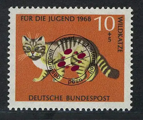 549 Jugend bedrohte Tiere 10+5 Pf Wildkatze O