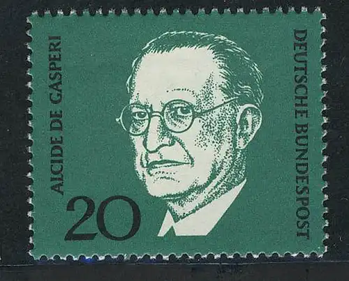 555 De Gasperi 20 Pf aus Block 4 Adenauer **