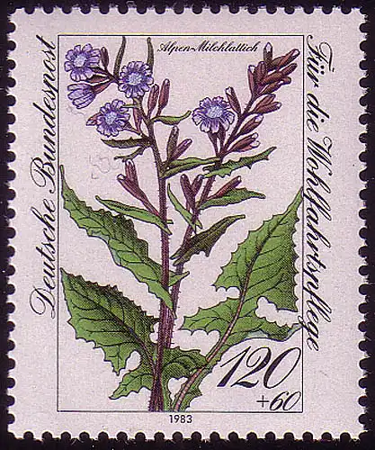 1191 Wohlfahrt Alpenblumen 120+60 Pf ** postfrisch