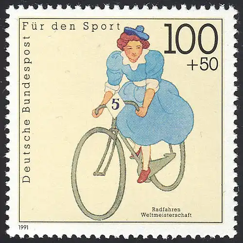 1500 Sporthilfe 100+50 Pf Radfahren ** postfrisch