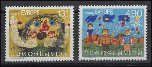 Jugoslawien: Europa - Kinderzeichnungen Gemälde & Paintings 1980, Satz **