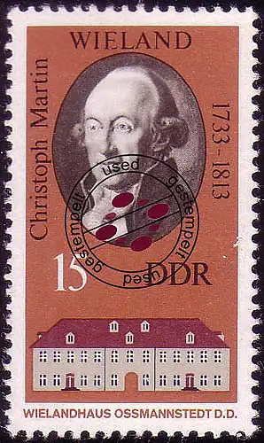 1857 Gedenkstätten Weimar Wieland 15 Pf O gestempelt