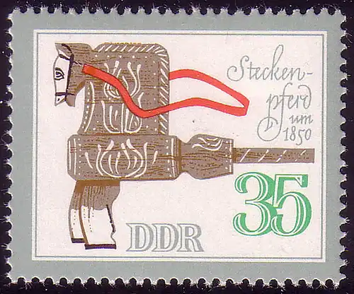 2664 Historisches Spielzeug 35 Pf Steckenpferd **