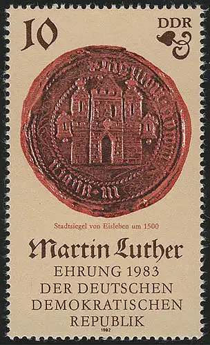 2754 Martin Luther 10 Pf Stadtsiegel von Eisleben **