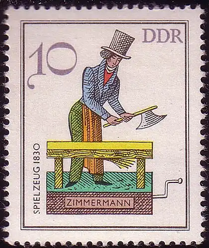 2758 Historisches Spielzeug 10 Pf 1982 Zimmermann **