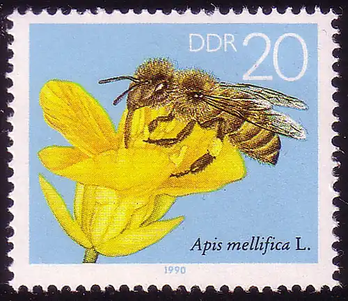 3297 Die Biene 20 Pf Rapsblüte **