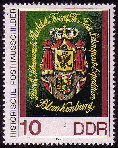 3306 Historische Posthausschilder 10 Pf 36x45 mm **