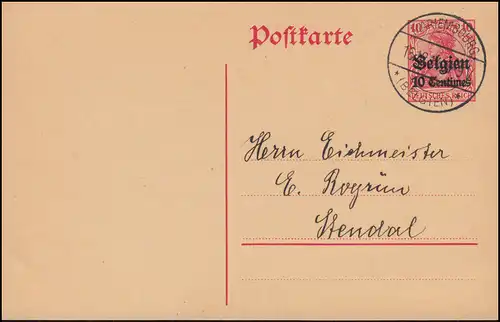 Belgique Carte postale P 2 de MARIEMBOURG (BELGIE) 16.12.14 vers Stendal