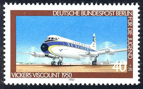 617 Luftfahrt 40+20 Pf Verkehrsflugzeug Vickers Viscount **