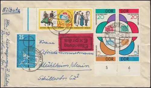 901-904 et 905-906 Fusion de festivals du monde Lettre rapide BAD SÜLZE 20.1.1962