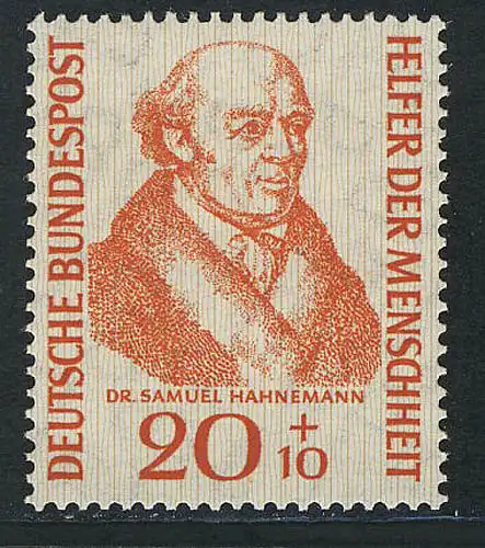 224 Helfer der Menschheit 20+10 Pf Hahnemann **