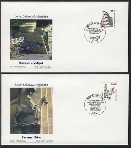 2313-2314 SWK Stuttgart und Bamberg, mit Nummer FDC Berlin