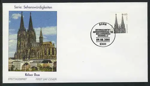 2206 SWK Kölner Dom 440/2,25 mit Nummer FDC Bonn