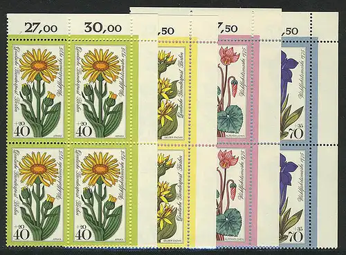 510-513 Wofa Fleurs alpines 1975, E-Vbl o.r.