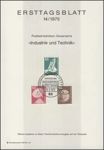 ETB 14/1975 Industrie Technik: Weltraum, Funk, Bagger