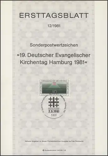 ETB 12/1981 Evangelischer Kirchentag, Hamburg