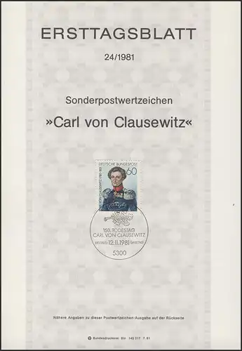 ETB 24/1981 Carl von Clausewitz, General, Philosophe