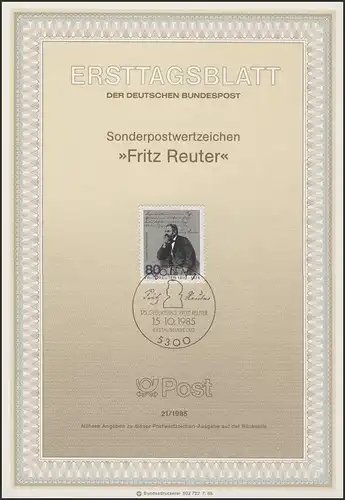 ETB 21/1985 Fritz Reuter, écrivain