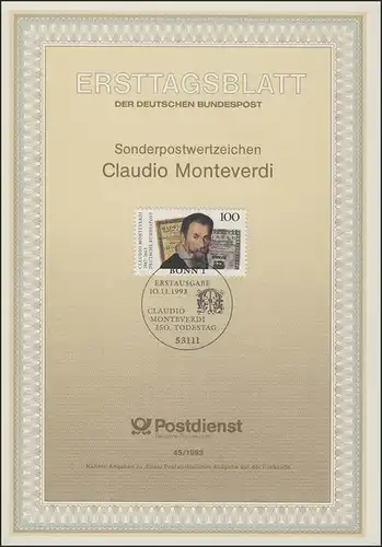 ETB 45/1993 - Monteverdi, Komponist