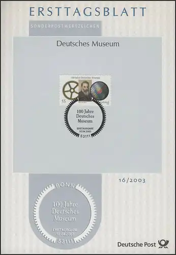 ETB 16/2003 Deutsches Museum Oskar von Miller