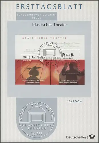 ETB 11/2004 - Block 65 Klassisches Theater, Wilhelm Tell, Faust II