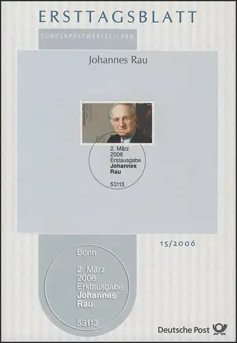 ETB 15/2006 Johannes Rau, Bundespräsident