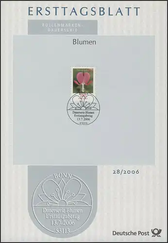 ETB 28/2006 Blumen, Tränendes Herz 1,00 Euro