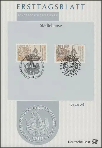 ETB 37/2006 Städtehanse, Schiffsbeladung - Gemeinschaftsausgabe Schweden