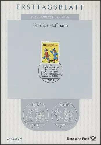 ETB 21/2009 Heinrich Hoffmann, écrivain, Strwwelpeter