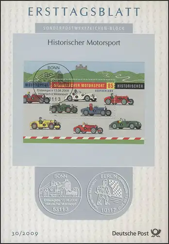 ETB 30/2009 Block 75 Historischer Motorsport, Rennwagen