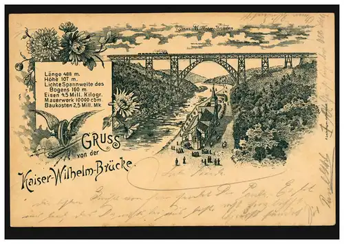 AK Gruss du pont Kaiser-Wilhelm, REMSCHEID-REINSHAGEN 18.8.1911