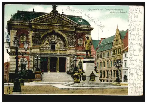 AK Düsseldorf: Kunsthalle avec Bismarckdenkmal, 19.7. 1905 vers Autriche / Tirol