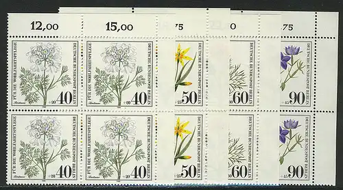 629-632 Wofa Ackerwildkräuter 1980, E-Vbl o.r. Satz **