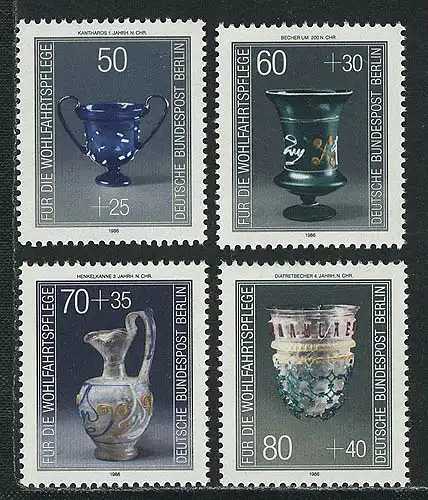 765-768 Wofa Kostbare Gläser 1986, Satz postfrisch